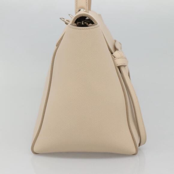 CELINE Mini Belt Bag Hand Bag Leather Beige Silver - Picture 3 of 13